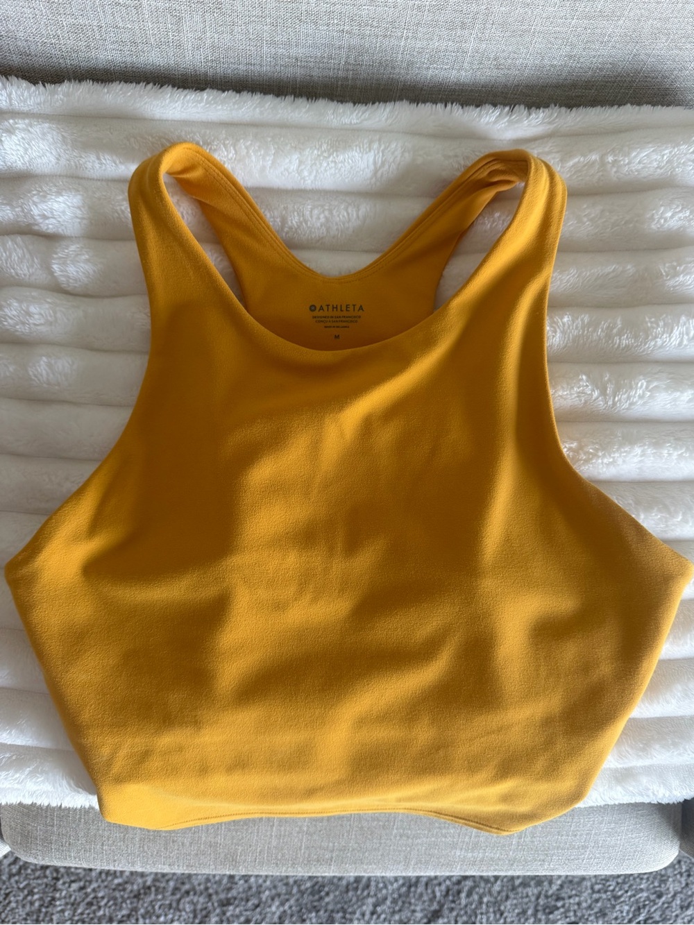 Athleta Golden Yellow High-Neck Crop Tank